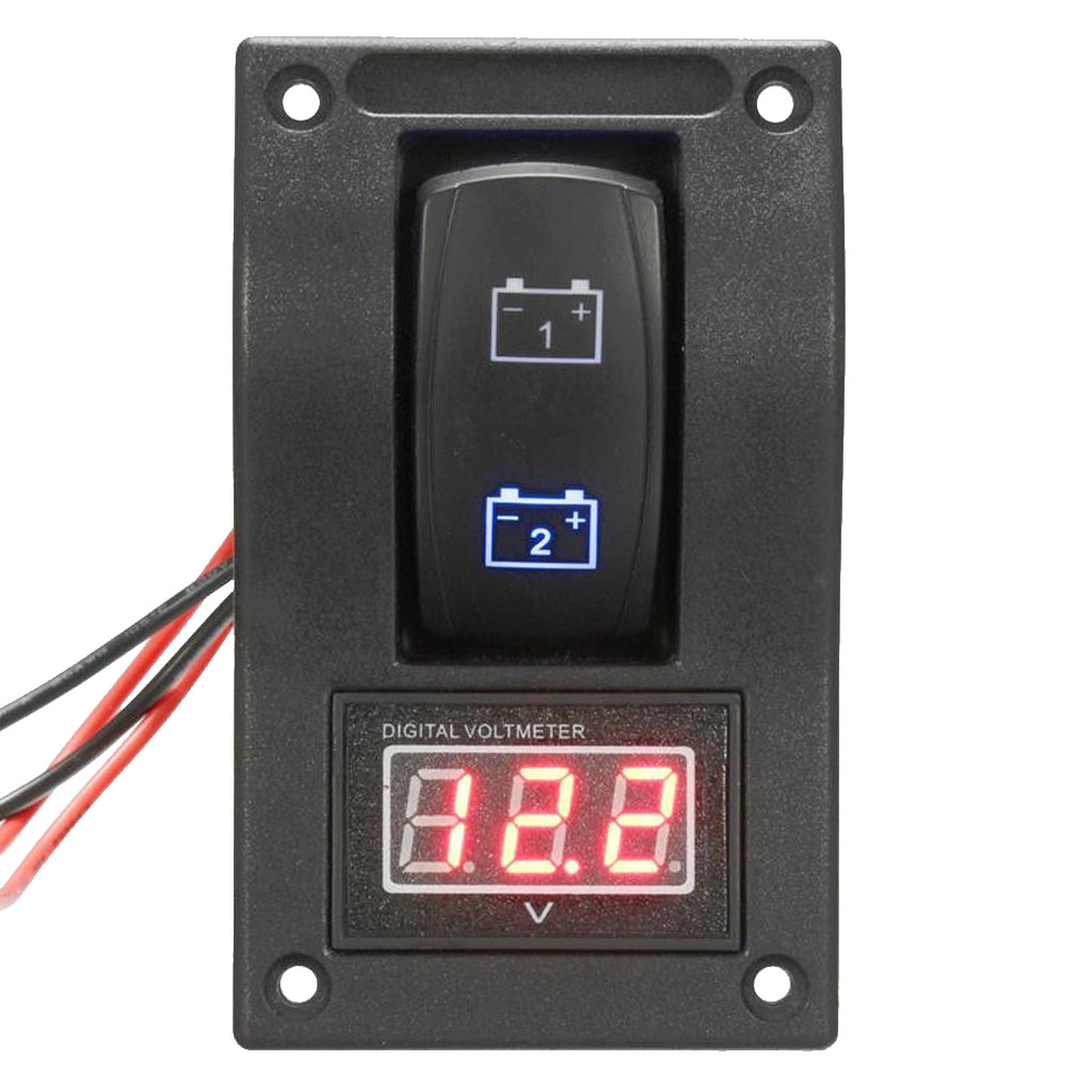 High Quality DC 12V Car Boat Dual Battery Test Panel Rocker Switch LED