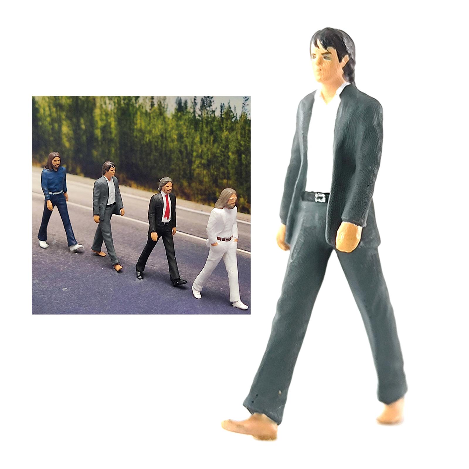 Resin Tiny 1/64 Character Diorama Cool Man Band Member Figures Model Train Road Buliding Layout Children Toy