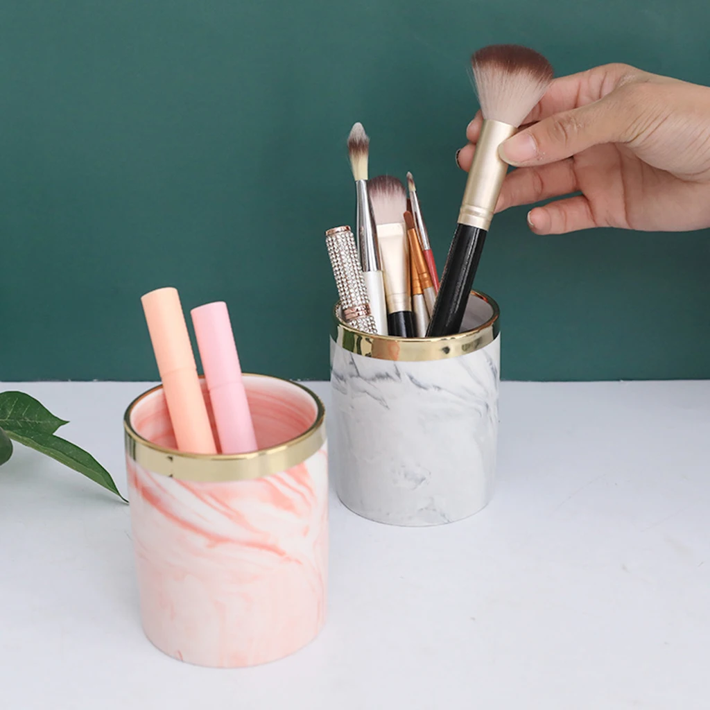 Multiuse Coloured Glaze Pencil Cup Desk Container Cosmetic Makeup Holder Organizer Tidy Flower Pot for Home Office Kitchen