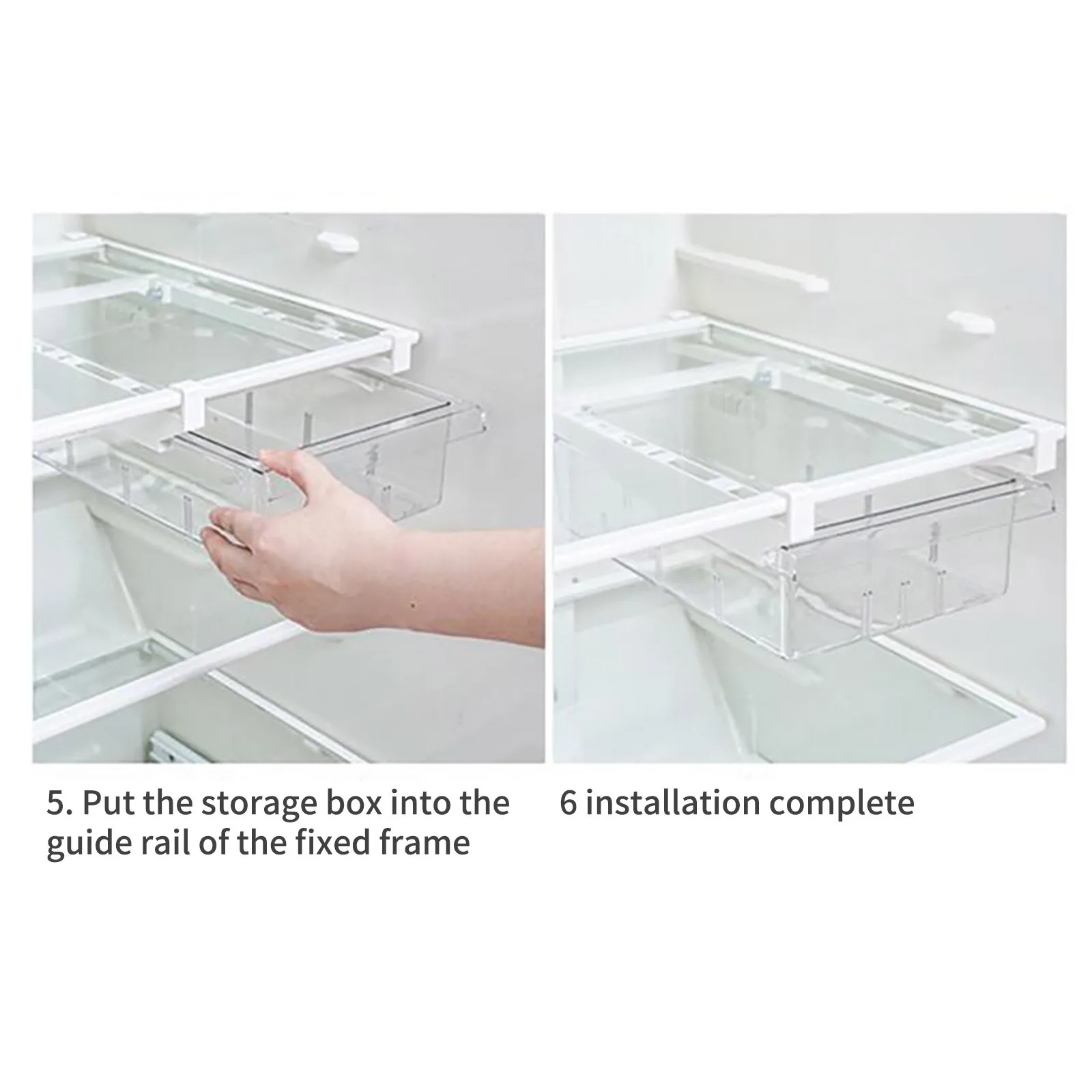 Creative Retractable Food Storage Basket Refrigerator Fresh-Keeping Drawer Storage Container Multifunctional Household Organizer