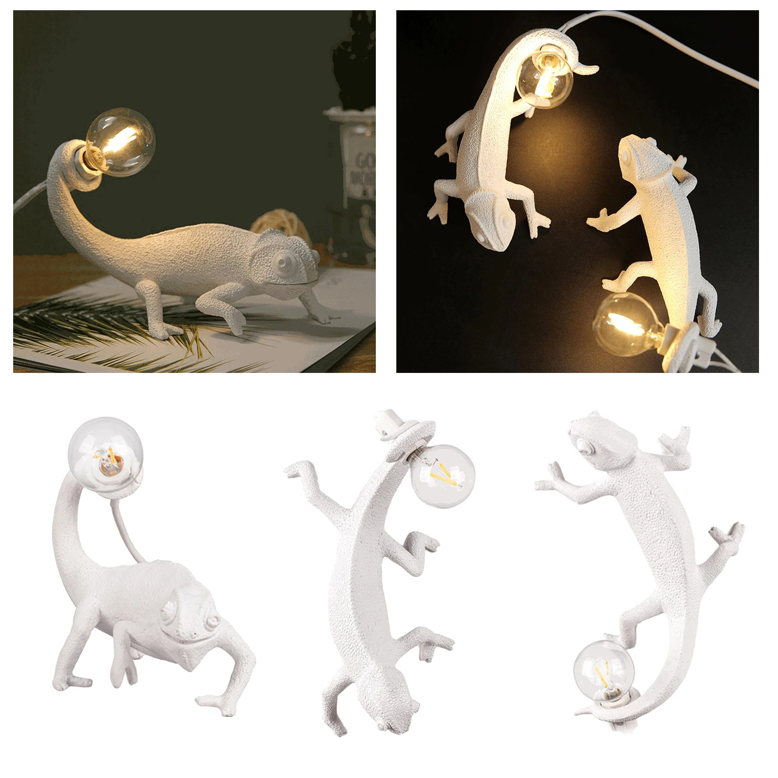 Resin Lizard Night Light Nordic Living Room Bedroom for Modern Animal Chameleon Table Lamp Led Wall Lamp decor Luminarie