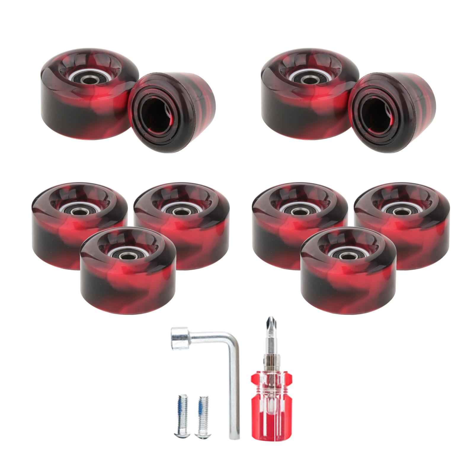 Set of 8 Roller Skate Wheels with Bearings Installed Quad Wheels for Double Row Skating and Skateboard, 32mm x 58mm 82A