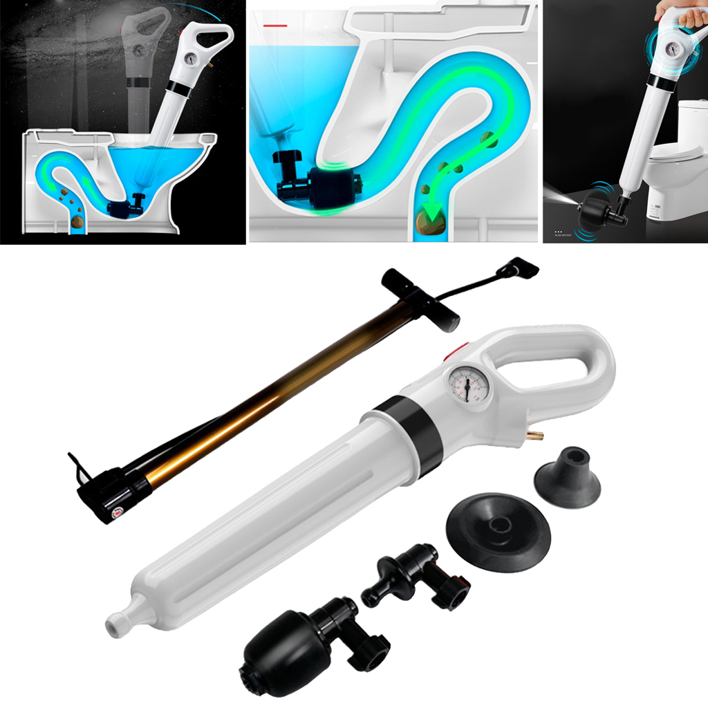 Toilet Air Pressure Plunger Pump Kits Air Drain Blaster Augers Detachable