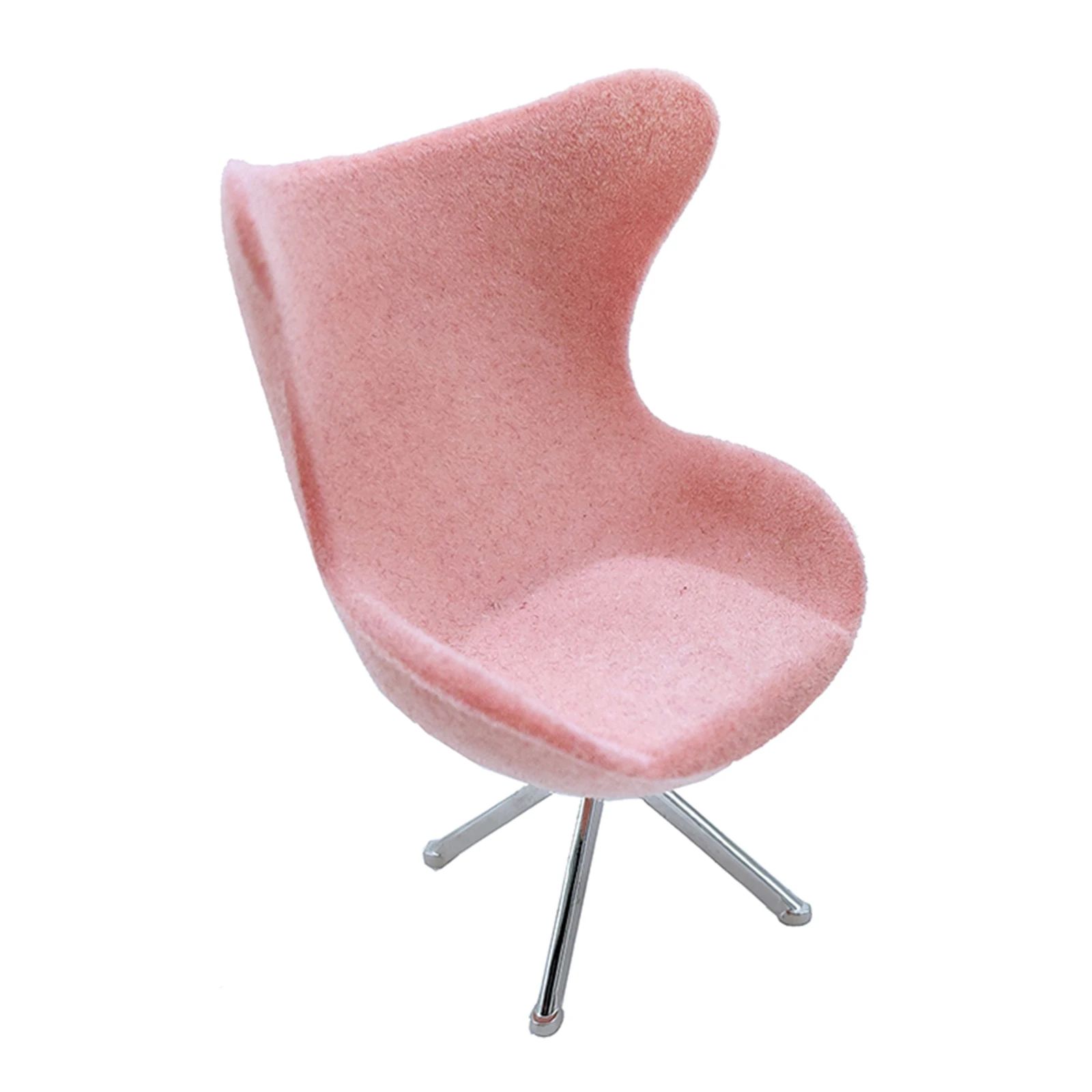 Modern Pink Office High Back Swan Chair Living Room Furniture Toy 1/12 Scale