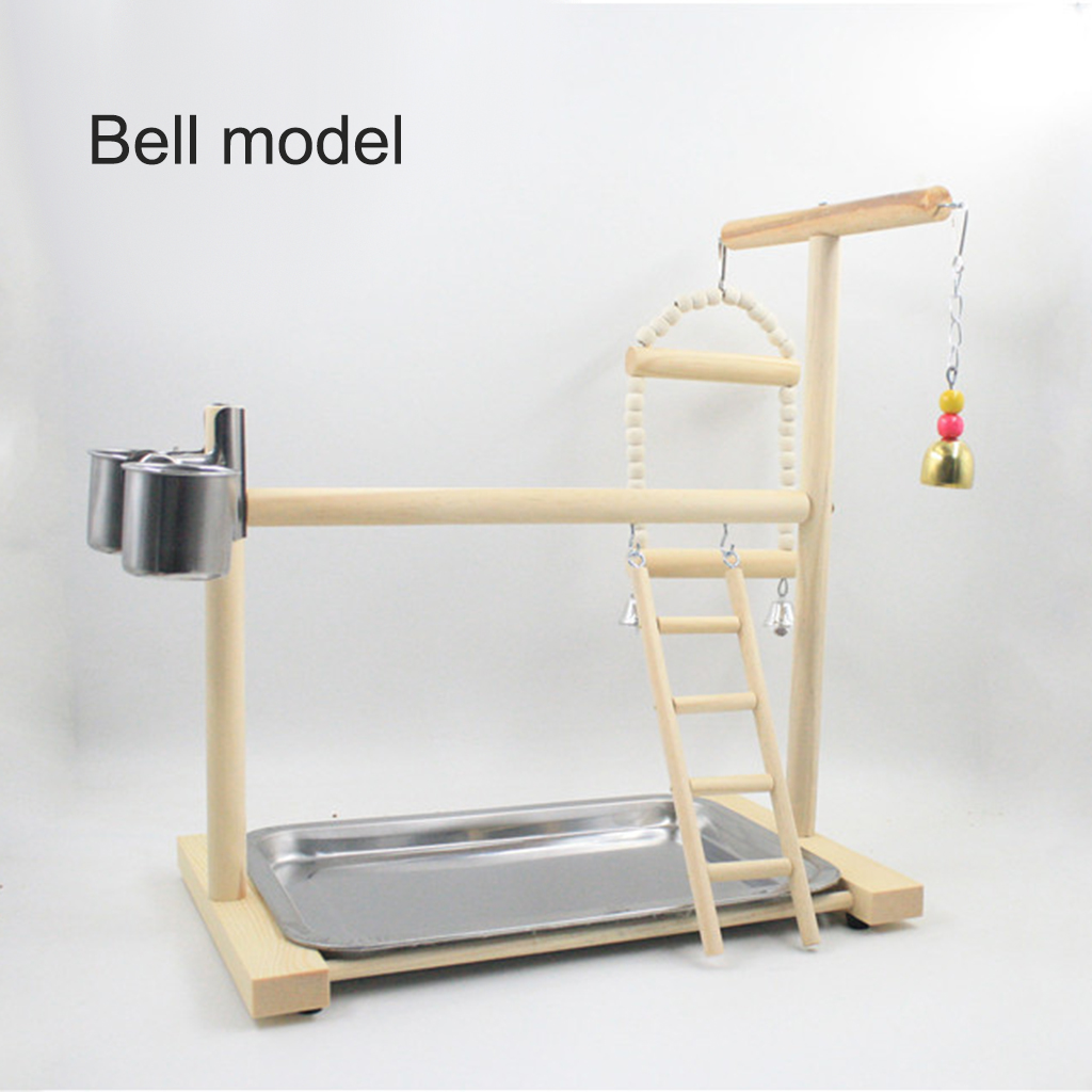Parrot Play Stand with Feeder Cups Toys Bird Swing Hanging Ladder Cockatiel Playground Bird Perches Playpen Accessories