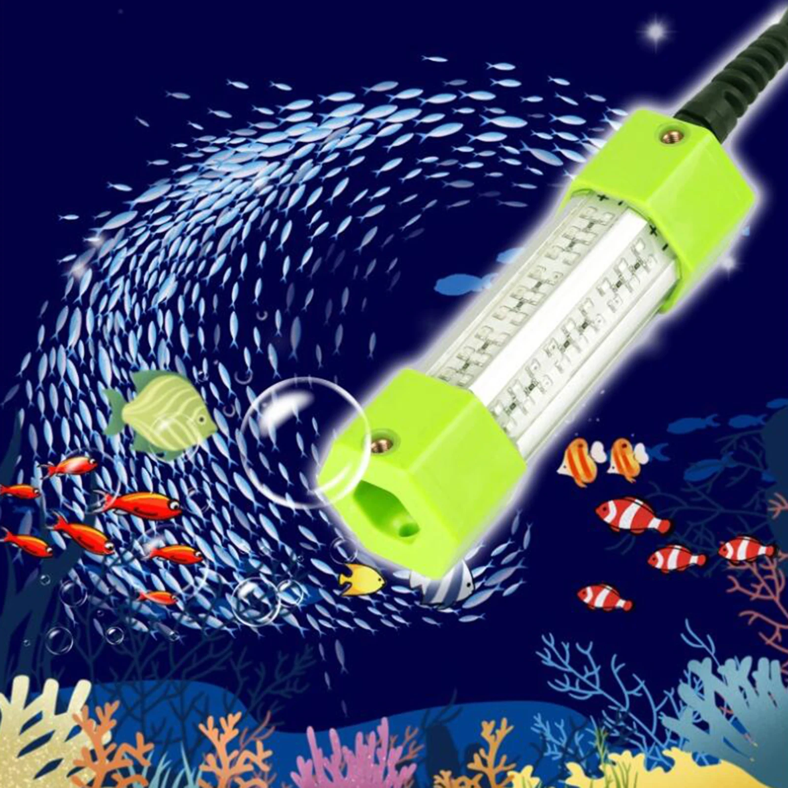 led luz de pesca submersível gota profunda subaquática isca de peixe finder lâmpada lula atraindo verde
