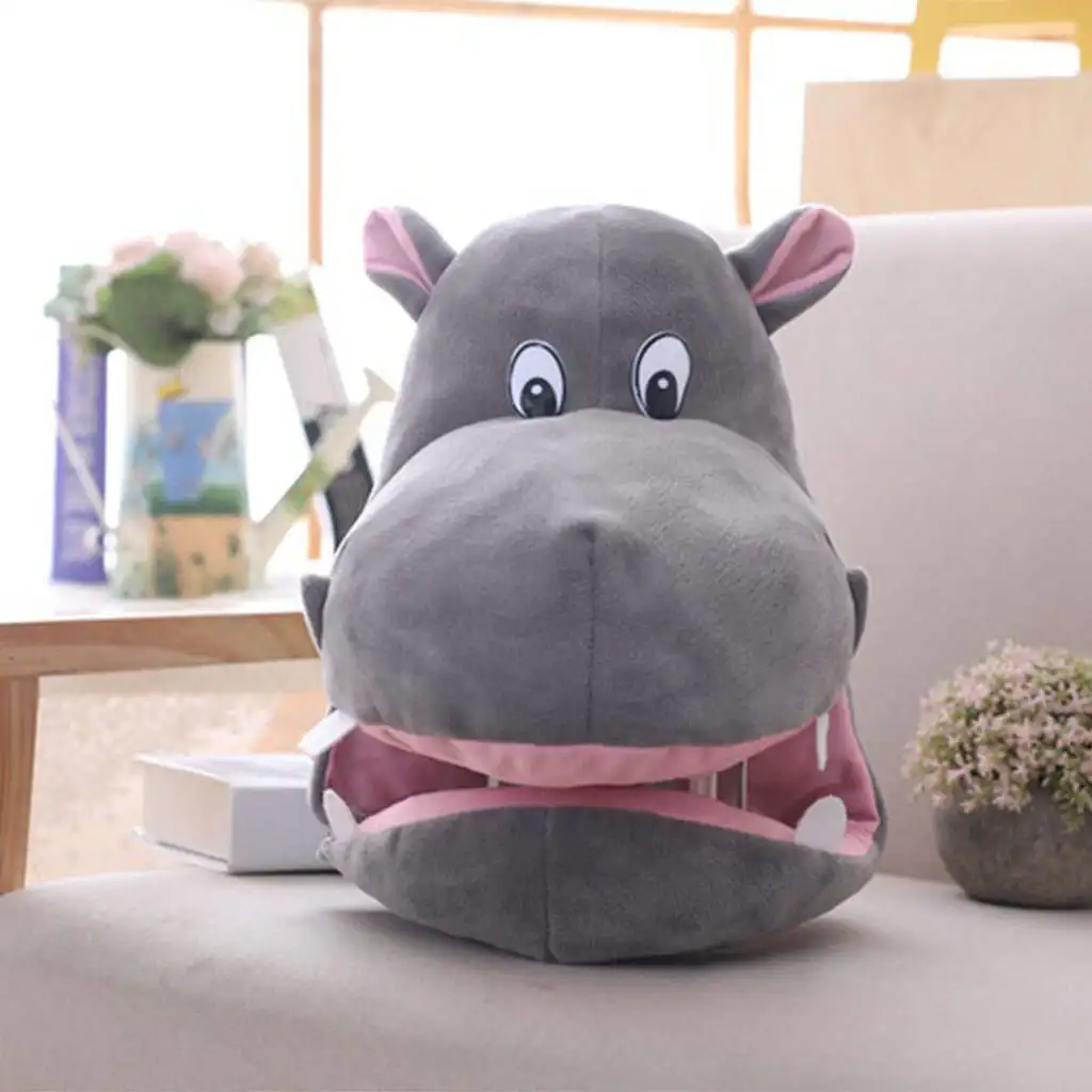 Cute Animal Plush Hat Hippo Headdress Novelty Party Dress Up Costume Prop