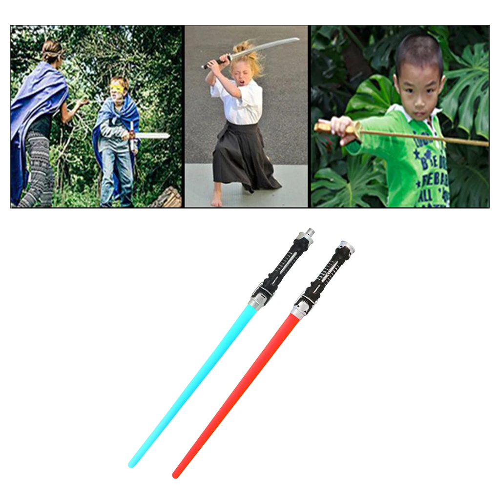 2 Pieces Flashing Light Up Saber Toy with Sound Dress Up Prop for Cosplay