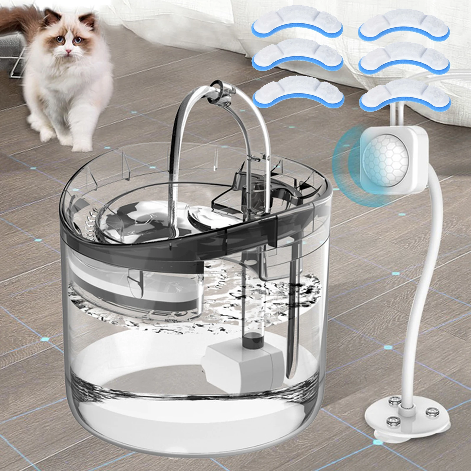 Automatic Cat Water Fountain With Faucet Cat Dog Water Fountain Water Dog Water Dispenser for Pet Healthy Drinking Fountain