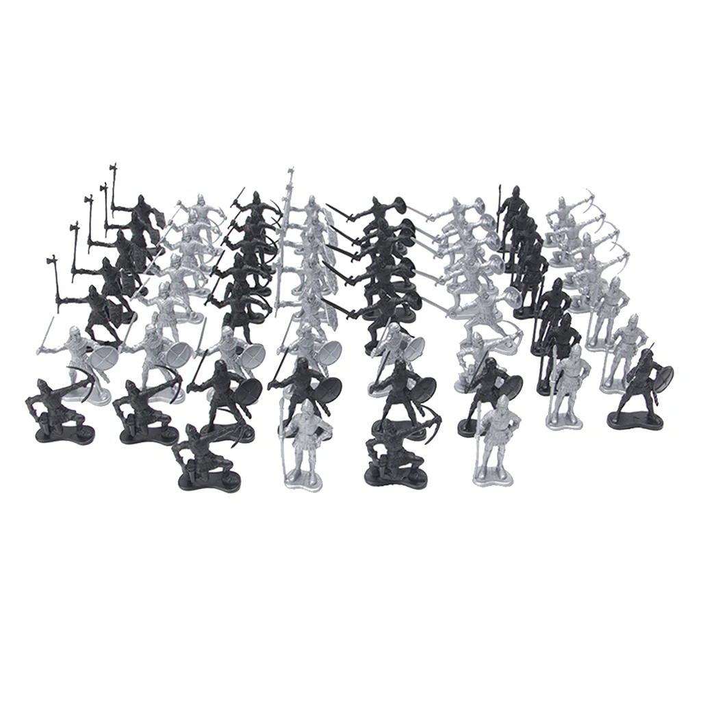 28PCS Soldier Model Knights Warriors Figures Playset Toy Culture Educational 