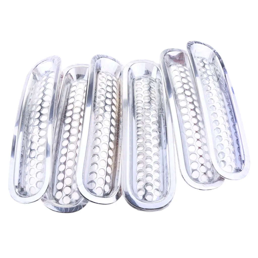 7 Pieces Chrome Grille Mesh Inserts Cover Replacement for Jeep Wrangler JK 2007-2016