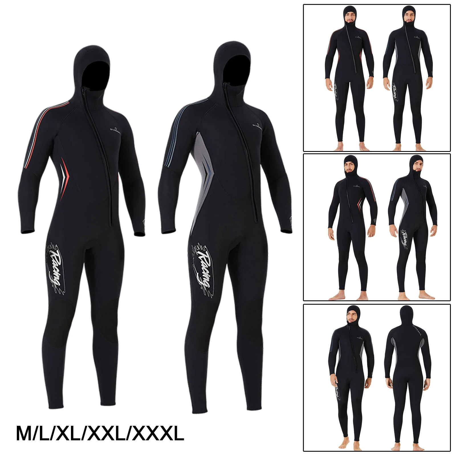 Neoprene Wetsuit Full Body Diving Suit Front Zipper Wetsuit Diving Snorkeling Surfing Deep Dive Wet Suit for Under Water Sports