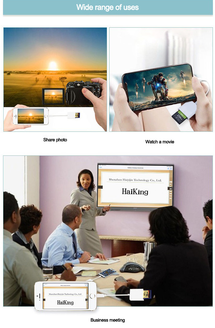 Lightning To SD Card Camera Reader 8 Pin To SD Card Reader OTG Card