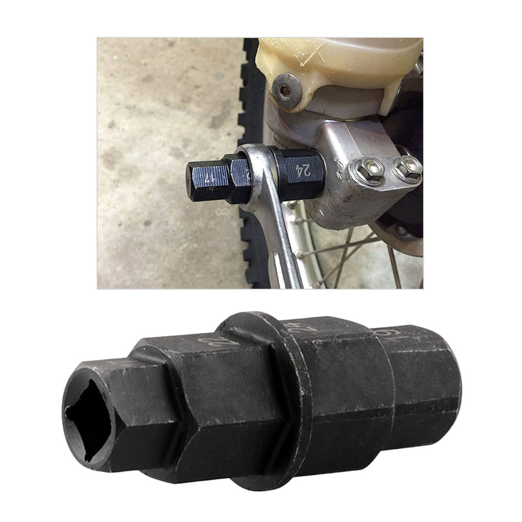 17mm-24mm Motorcycles Hex Allen Front Wheel Hub Axle Spindle Socket Adapter Tool