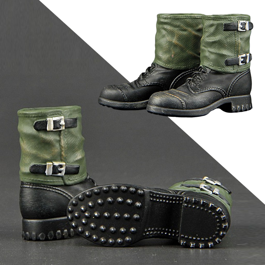 vinyl combat boots