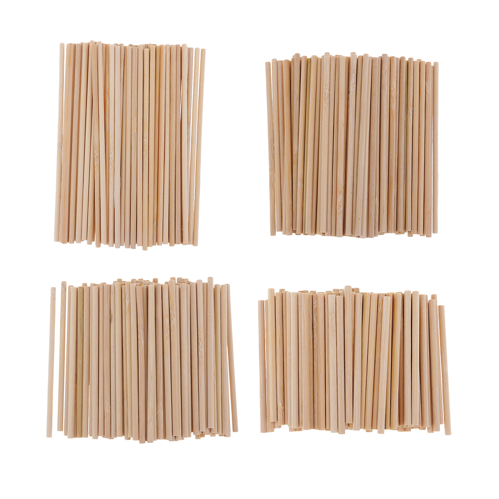 Round Blank Unfinished Bamboo Wood Wooden Lolly Lollipop Stick Dowel Rod Pole for Woodcraft Hobbies DIY Craft