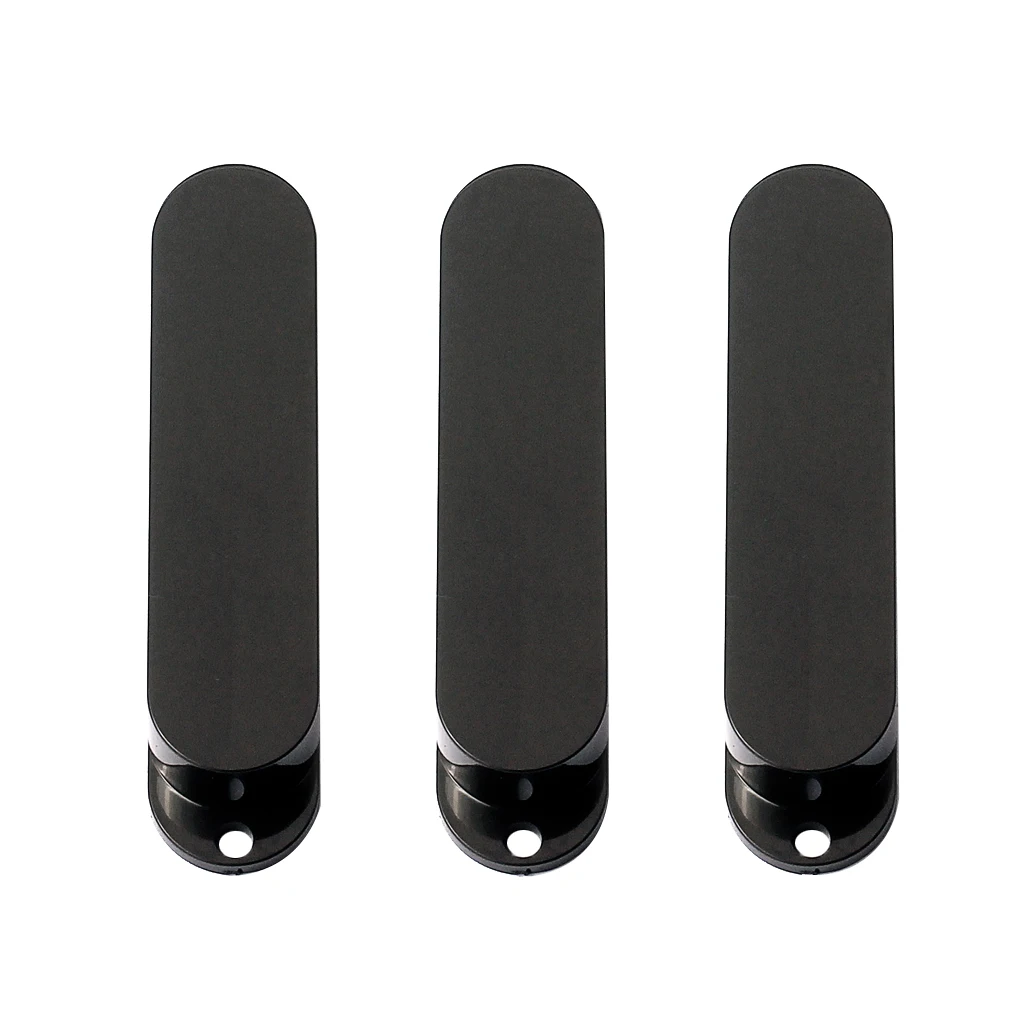 3 Pieces Sealed Closed Single Coil Pickup Cover Black For Electric Guitar Accessories