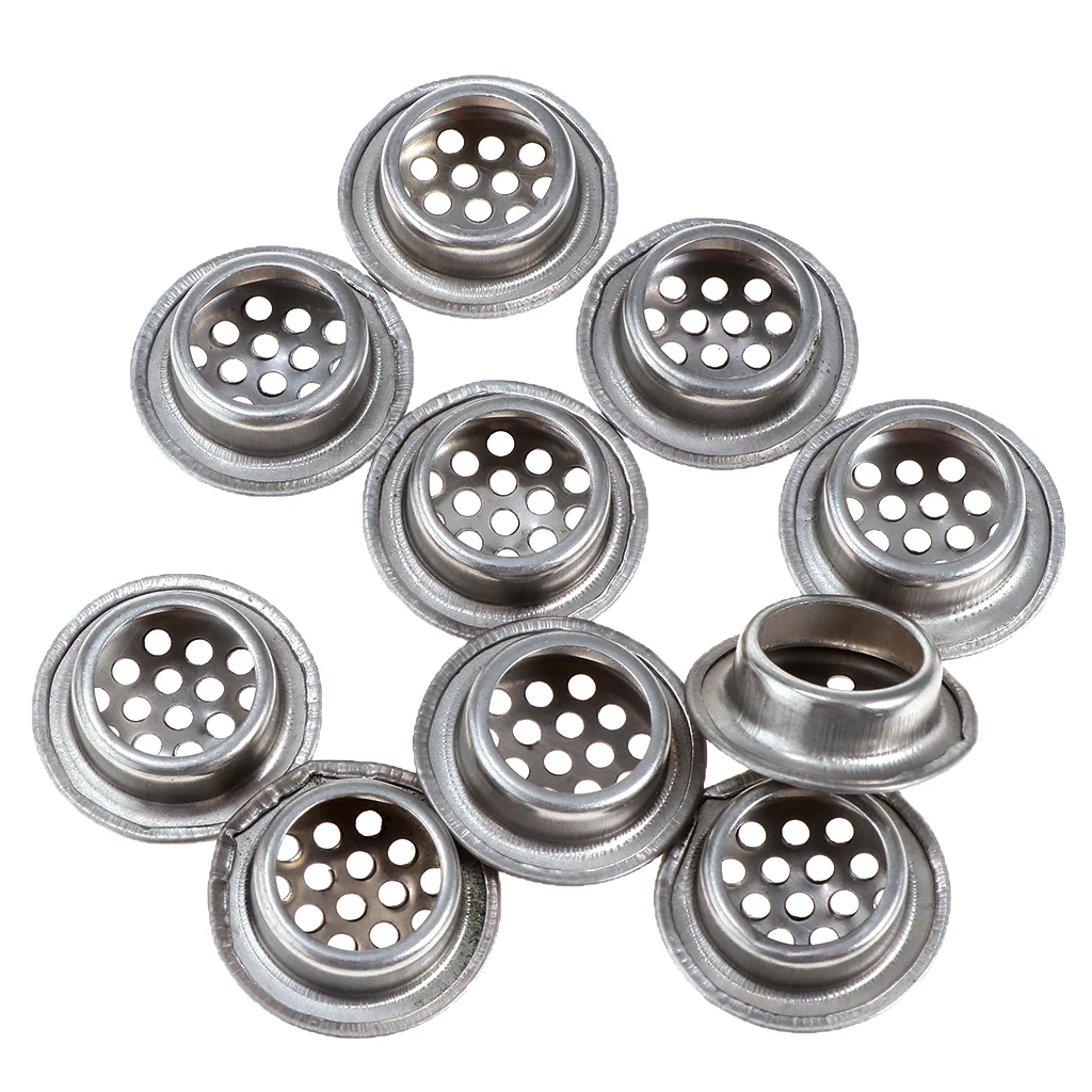 10Pcs Metal Round Air Soffit Vents Cover Mesh Louver for Cabinet Kitchen 