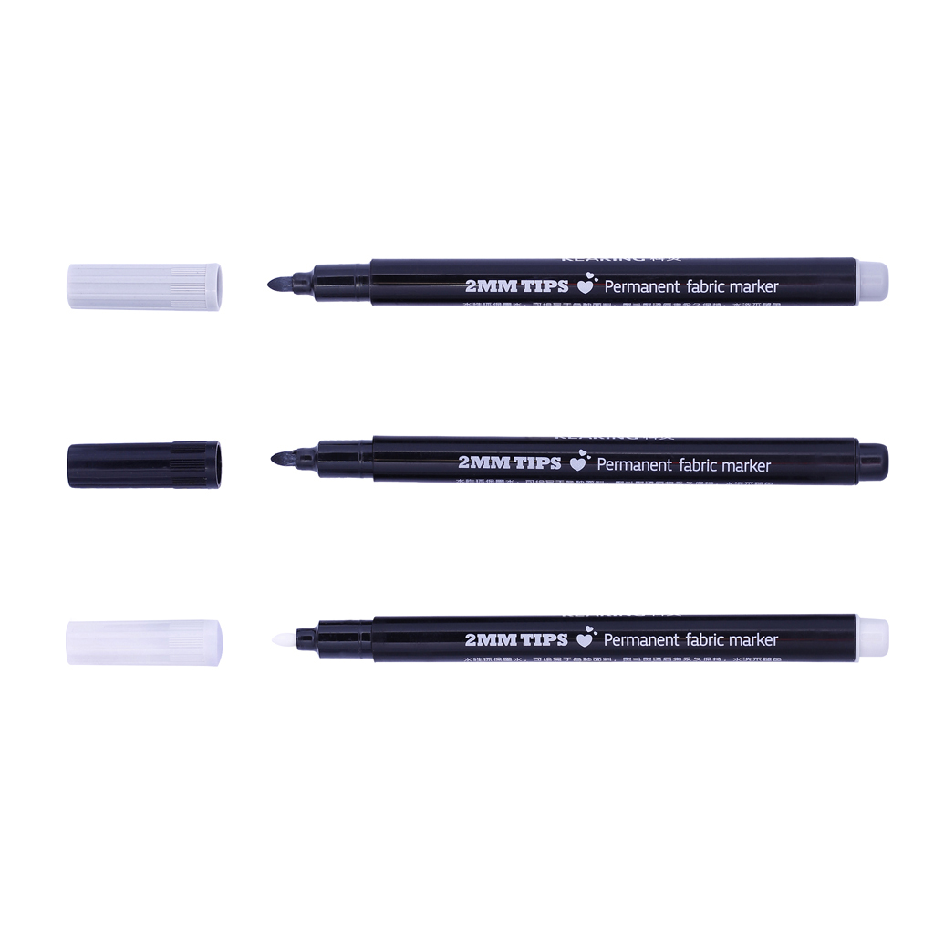 3Pcs/Set 2mm Fabric And T-Shirt Liner Permanent Fabric Maker Pens for Name Tags Label Garments Bag Textile Paint DIY