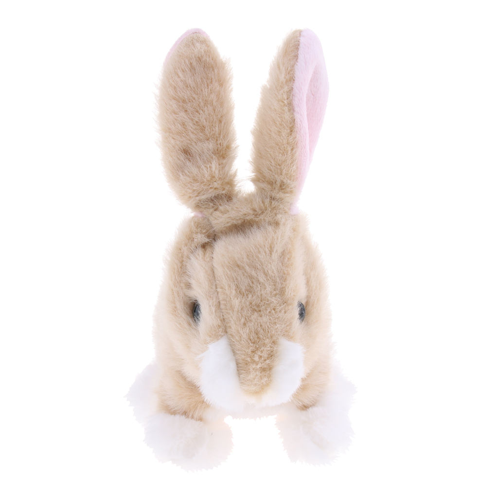 2xElectronic Plush Jumping Rabbit Toy Robot Walk Jump Waggle Ears Nose Gifts