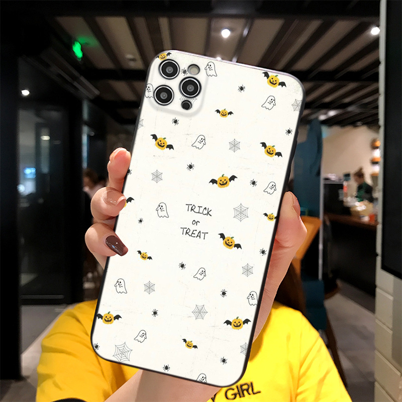 For Iphone Pumpkin Ghost Spider Bat Print Soft Matt Apple Case 6 7 8 11 12 Plus Pro X Xr Max 21 Cover Phone Case Covers Aliexpress