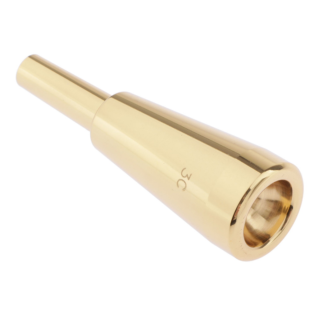3C Size Instrument Accessory Trumpet Mouthpiece - Heavy Duty Gold Plated