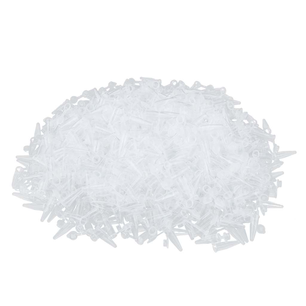 1000 x 0.2ml Plastic Micro Centrifuge Test Tubes Vials with Snap Caps, Premium