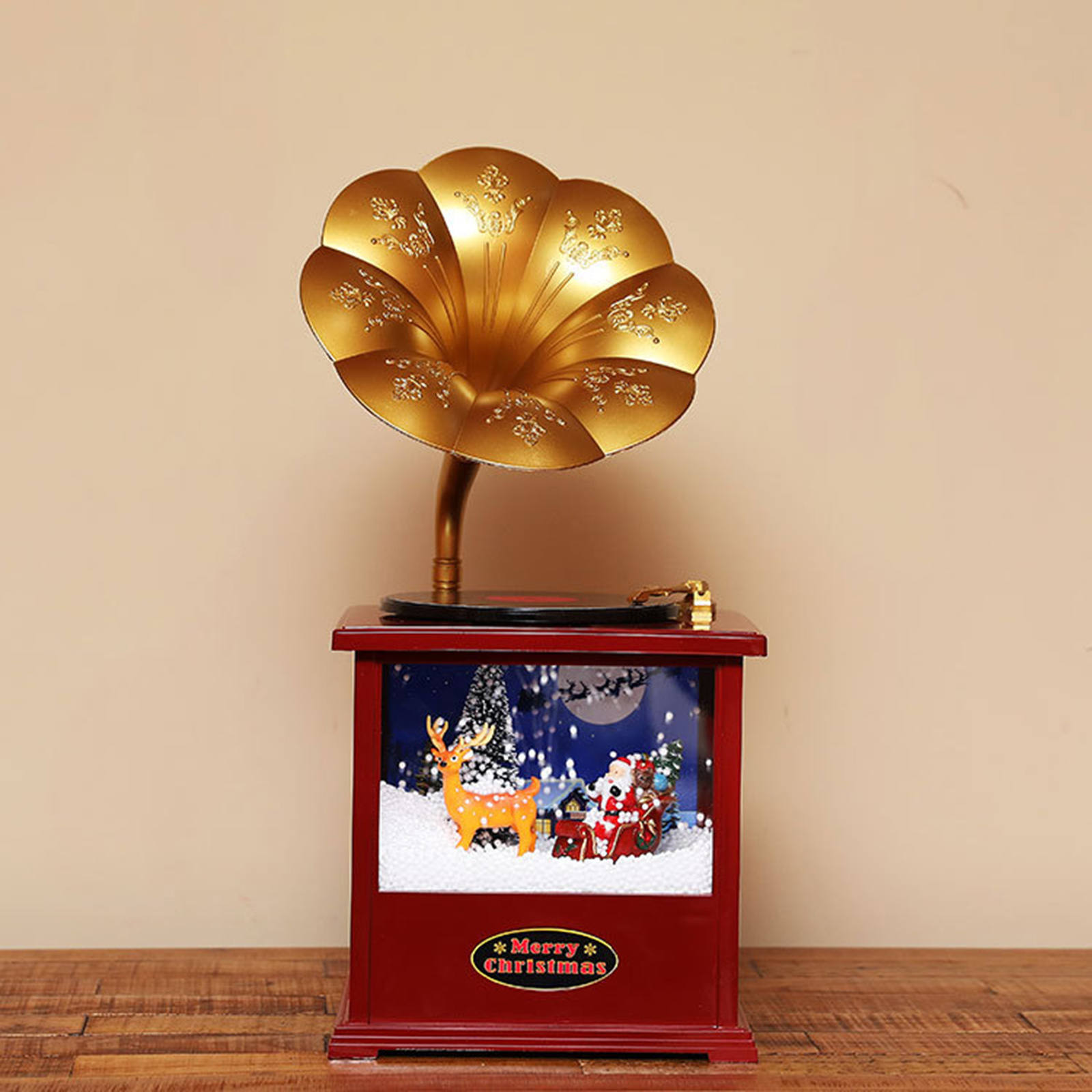 Miniature Phonograph Birthday Gifts Photography Props Crafts Music Box Stylish Look for Desktop Home Office Accessories