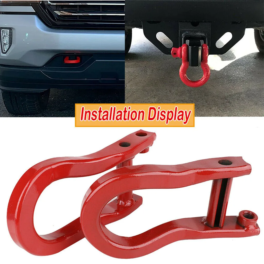 2x Car Front Tow Hooks Fit for Chevrolet Silverado 1500 07-18 Red