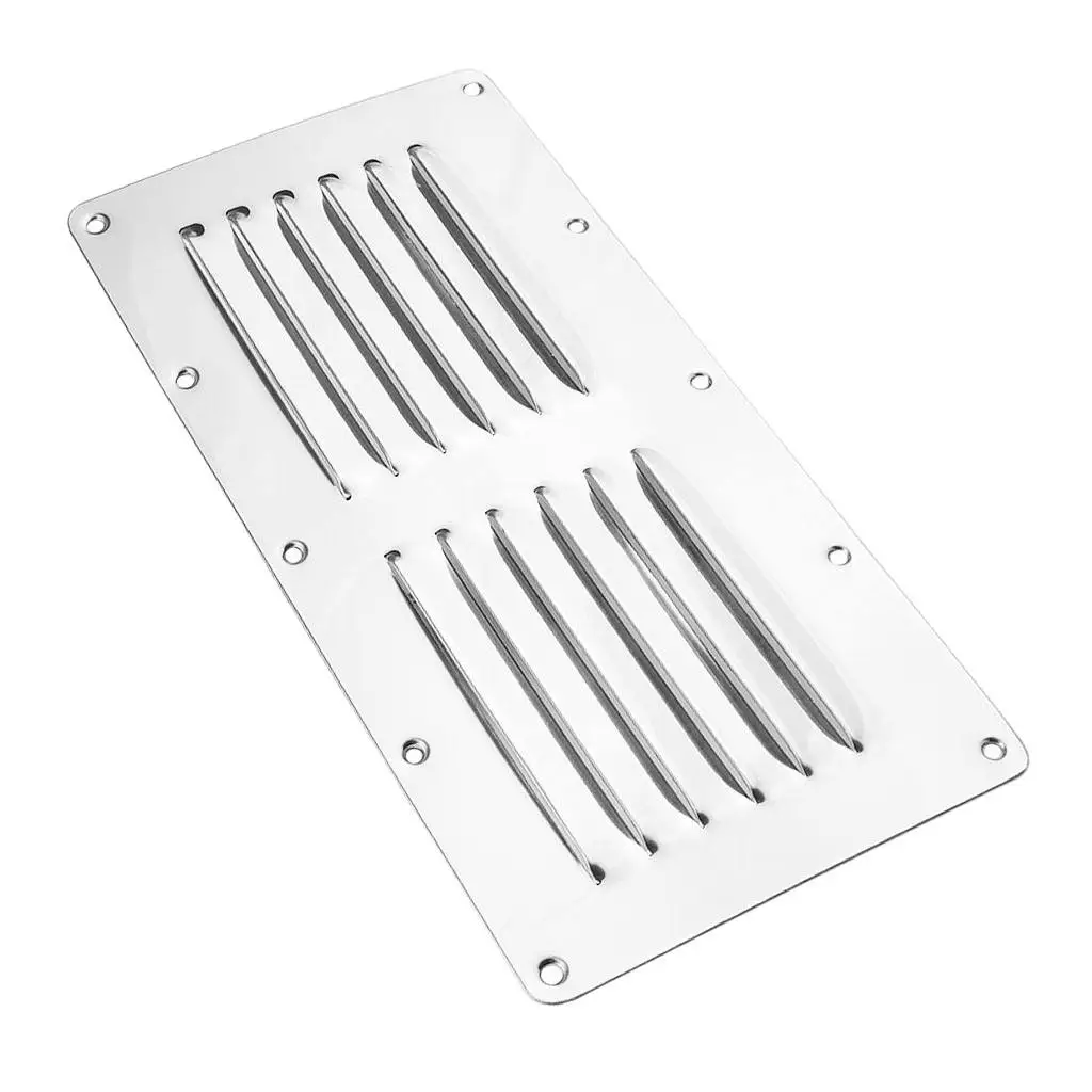 316 Stainless Steel 115 x 231 mm/4.5 x 9.1 inch Air Vent Louvre Ventilation Grill Plate, Boat Yacht Deck Hardware