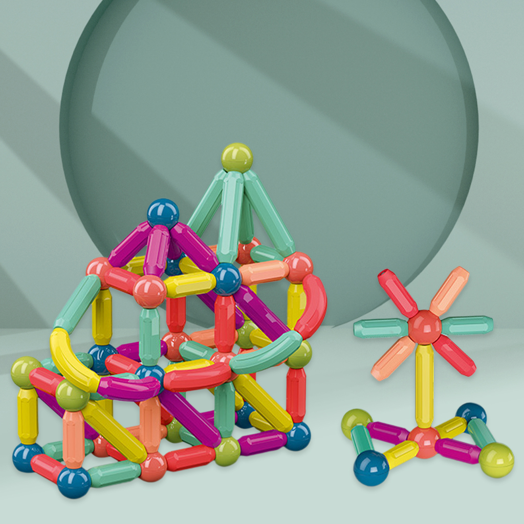 Geometry Magnetic Building Blocks Kid Funny Construction Sticks Blocks Castle Toys 3D Puzzle for 3+ for Kids Age 3-7 Year Old