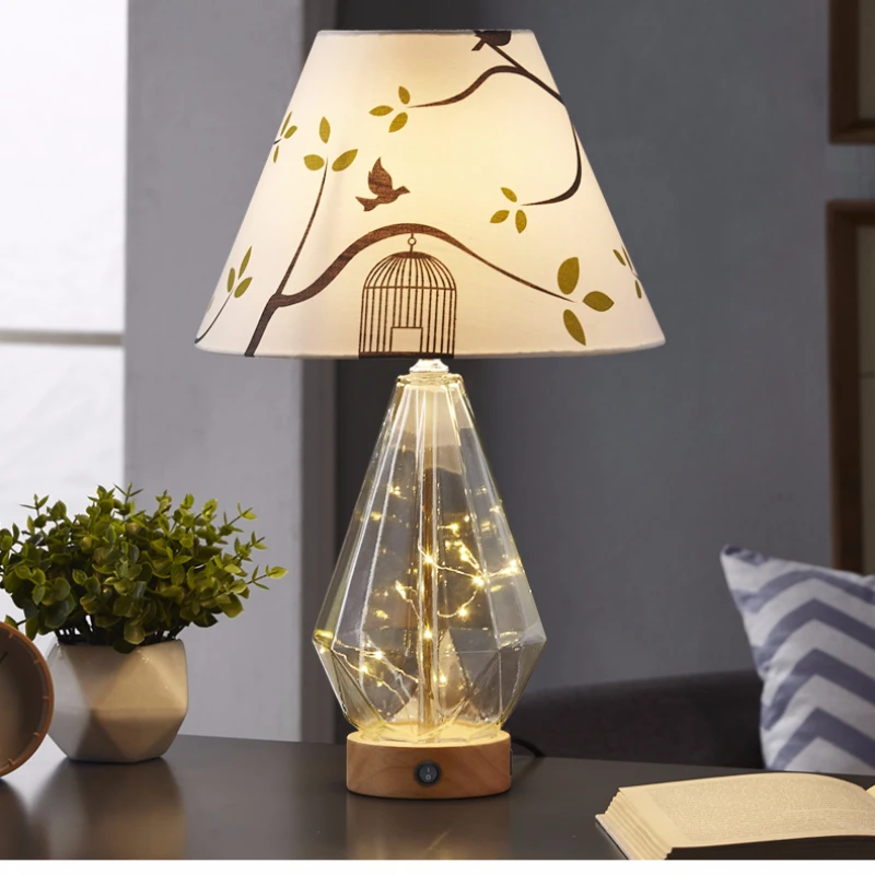Free Shipping Cozy and Modern Glass Table Lamp Bedside Lamp For Study  Creative Simple Romantic Wedding and Wedding Room Bedroom|LED Table Lamps|  - AliExpress