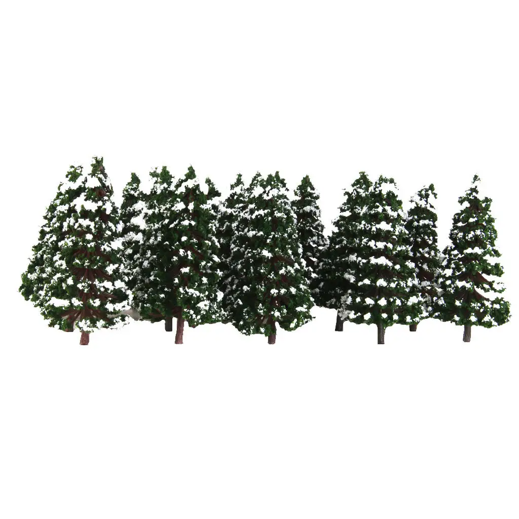 20Pc Green Model Trees Snow Park Street Sand Table Scenery Layout 1:150