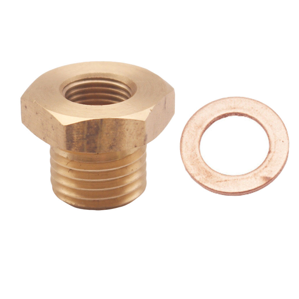 1/8'' -27NPT Female to M14x1.5 Gauge Sensor Sender Thread Adapter Fitting Brass