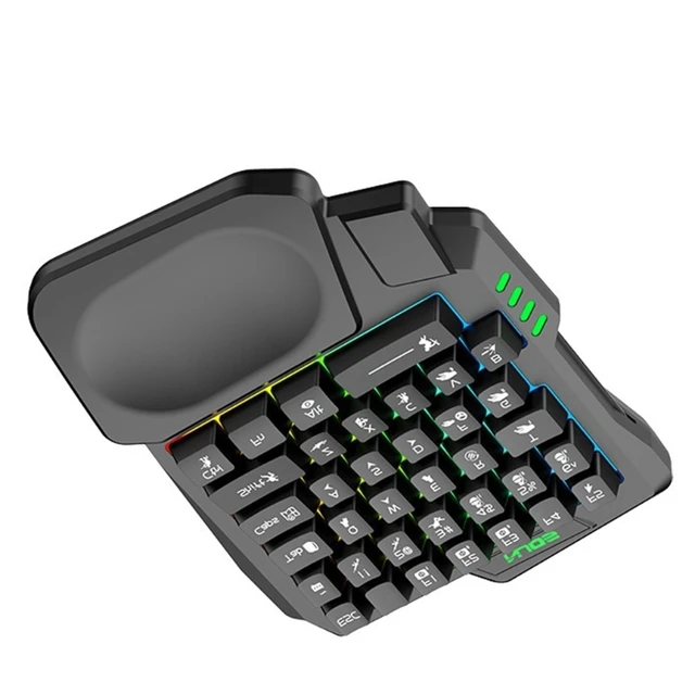 Clavier à une main gaucher compact mini clavier de jeu portable pour jeu de  poulet pc ps4 claviers de jeu 35key