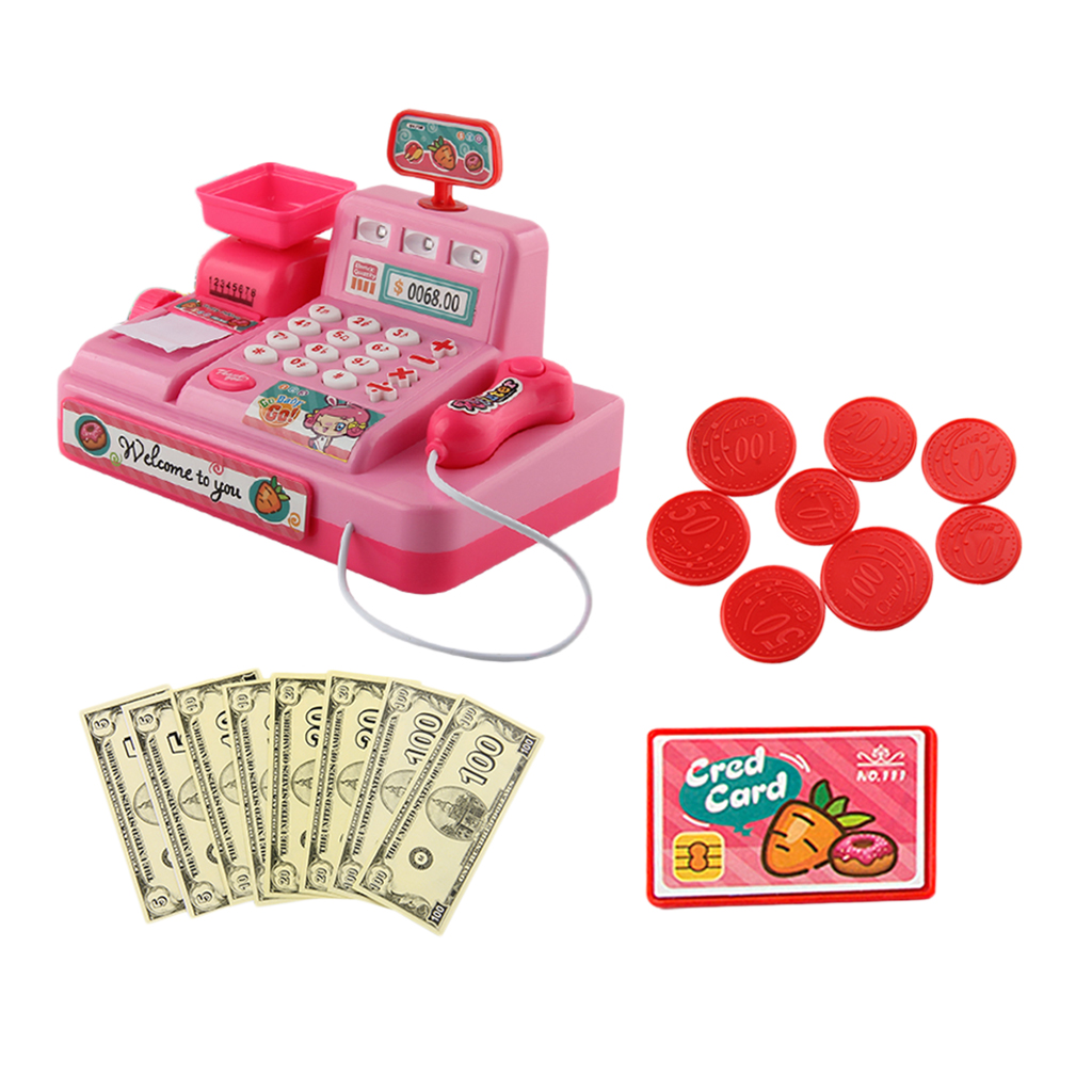 Kids Supermarket Pretend Play Set Cash Register Cashier Toys Playset