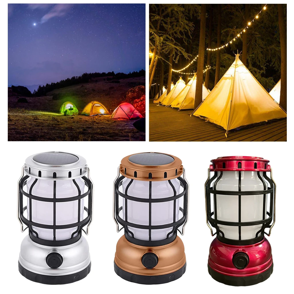 Solar Powered Camping Lantern Phone Charger Garden ing Lamp for Hiking