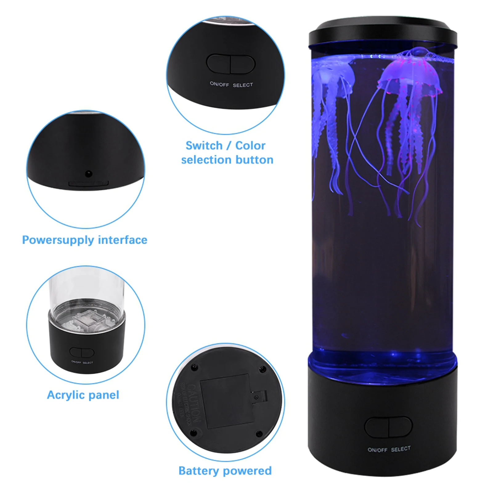 Mini Desktop Jellyfish Lamp Desk Decor Lamp A Sensory Synthetic Jelly Fish Tank Aquarium Mood Lamp Excellent Gift