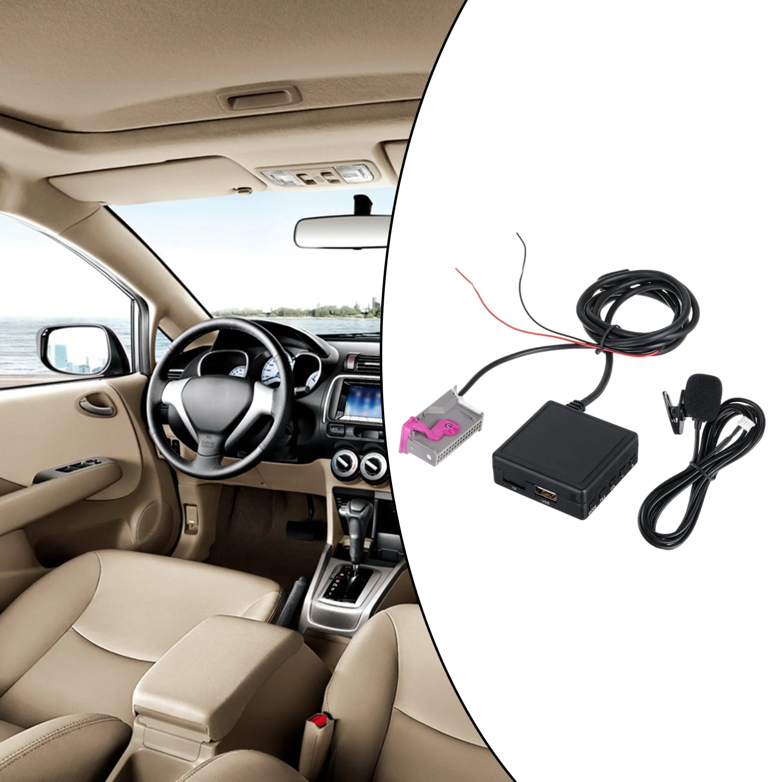 Automobile 5.0 Car Bluetooth Audio Cable Adapter AUX Music Stereo System Handsfree for Audi A3 A4 A6 A8 RNS-E 32Pin
