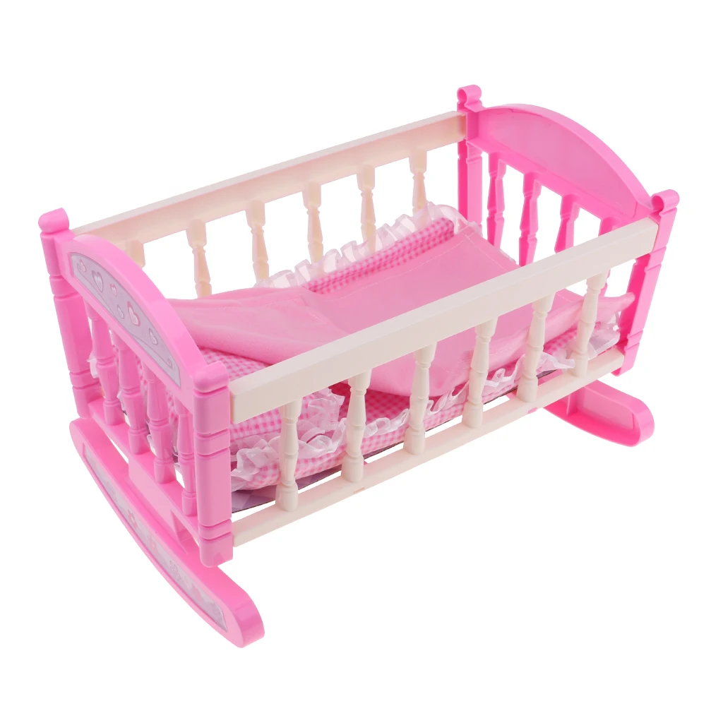 Baby Doll Rocking Cradle Bed - Fits MellChan And 9-11 Inch Reborn Dolls -