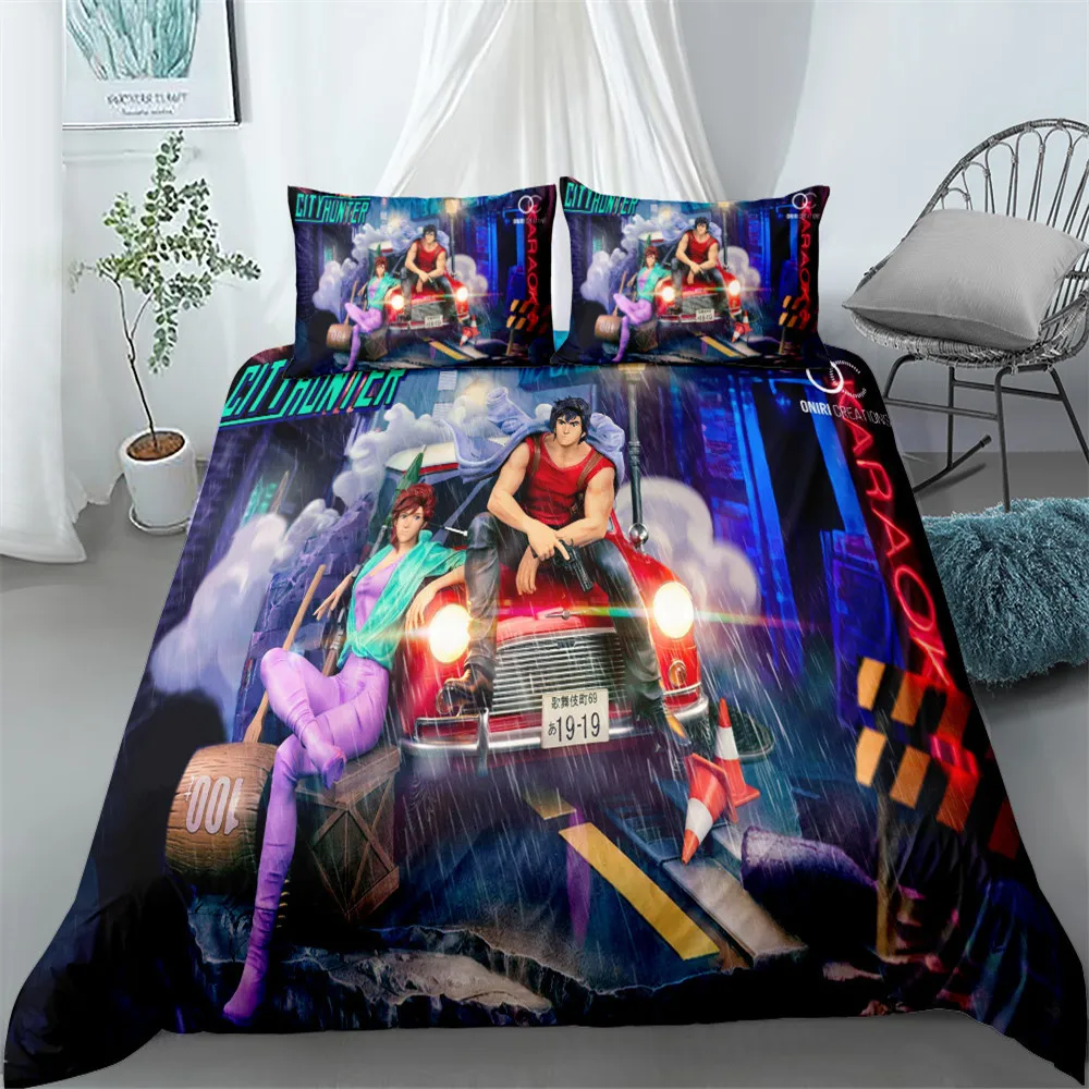 Anime FAIRY TAIL Bedding Set 2/3pcs Duvet Cover Inuyasha Printed Polyester Microfiber Bedroom Decor King Size Comforter Set