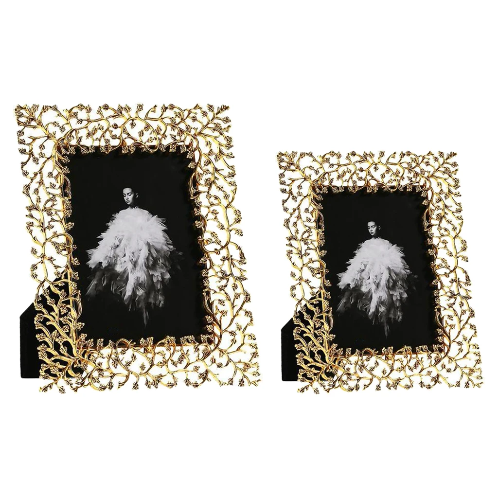 Gold Picture Frame, Contemporary Photo Frame Wall Mount or Table Top, Elegante Collection