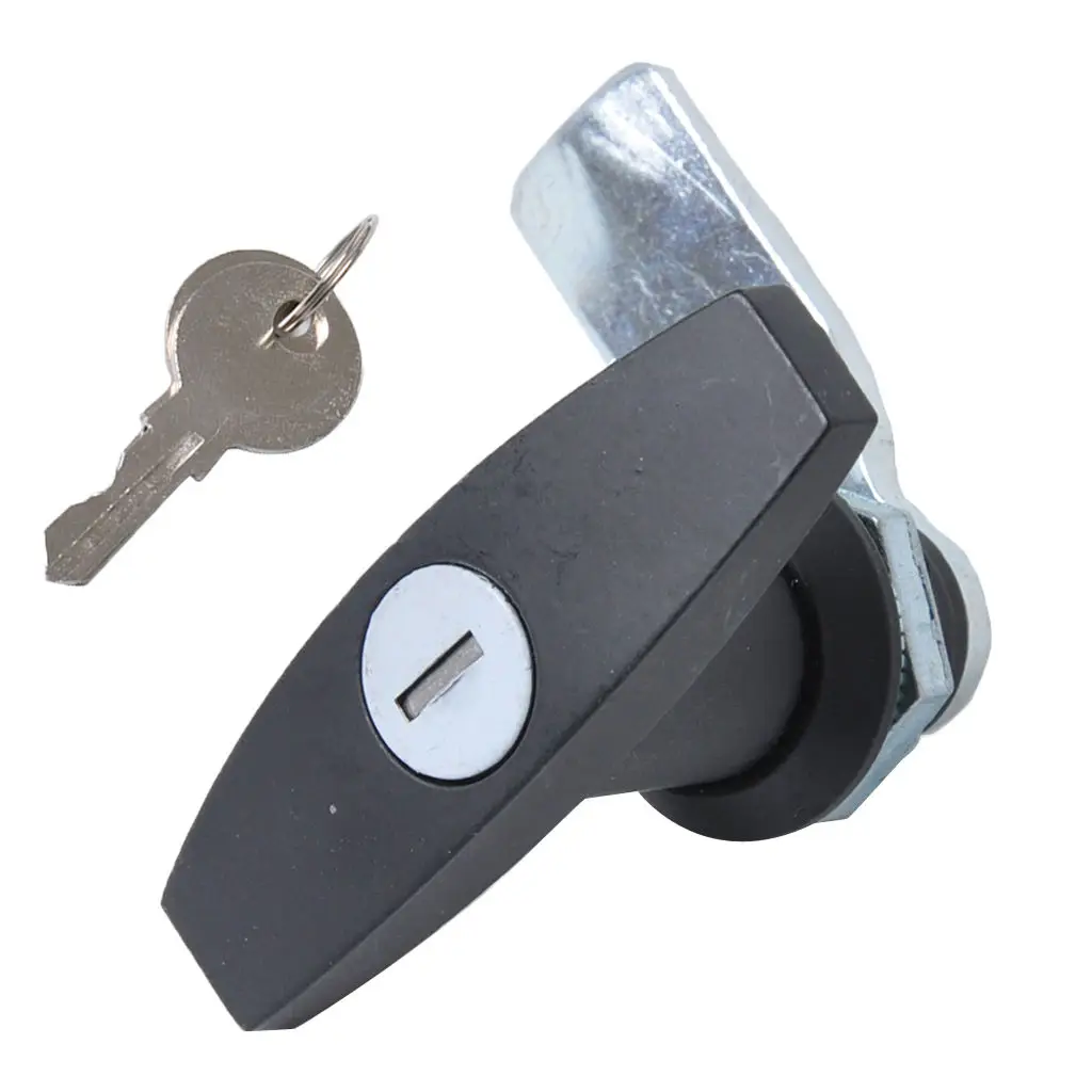 Black Secure Garage Door Opener T Handle Lock with Keys for Boat / RV