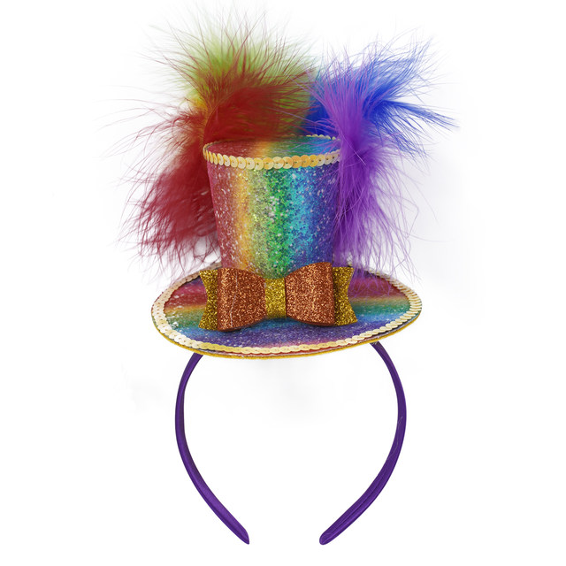 Purple Top Hat Headband - Mardi Gras Mini Hat Dress Up Hair