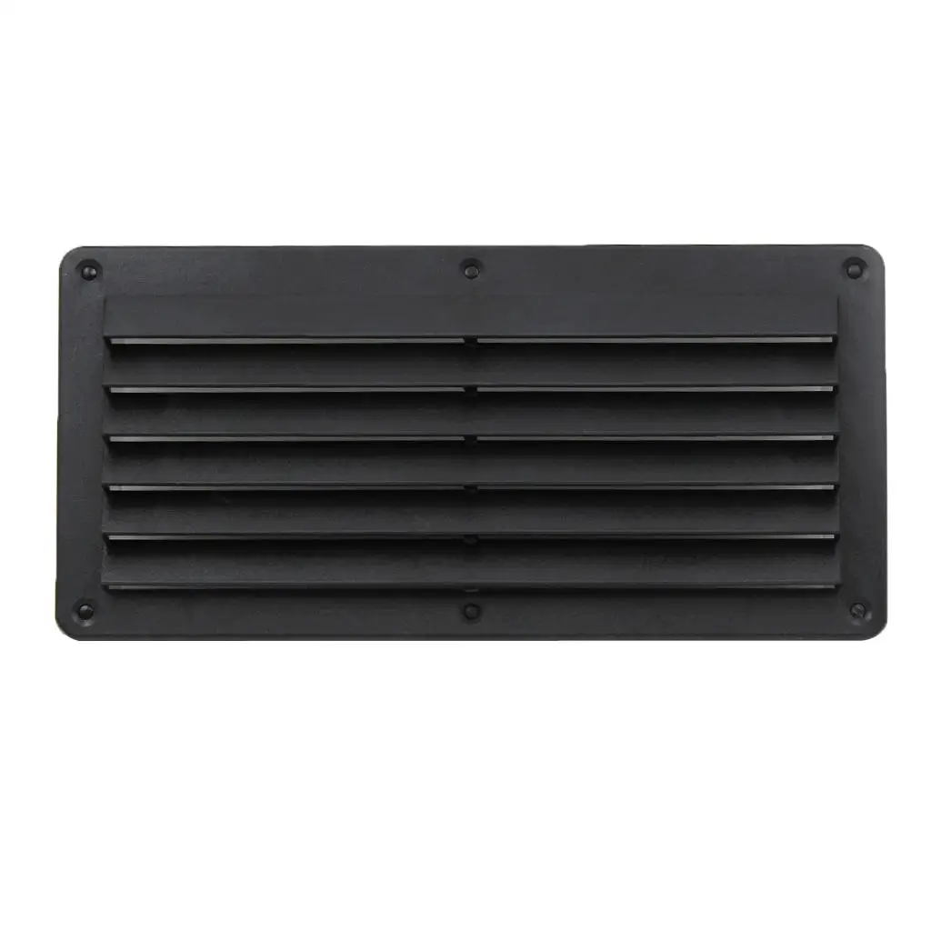 ABS Plastic Stamped Louvered Vent for Marine Boat Yacht Caravan - Rectangular - 26x12.5cm/ 10.24``x 8.5``, Black