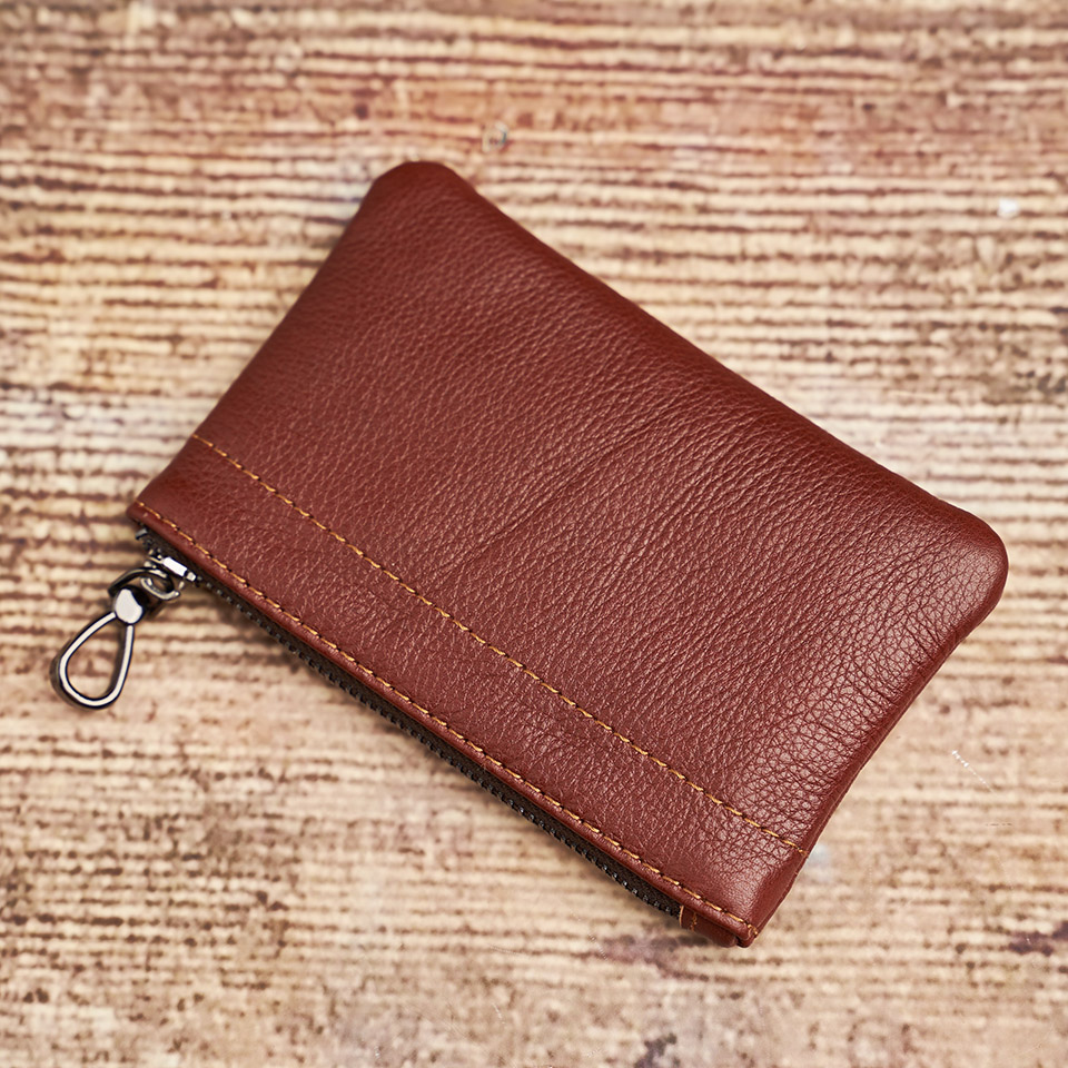 NUPUGOO 2021 Kleine Geldbörse Aus Echtem Leder Mini Karte Brieftasche Männer Frauen Casual Kleine Tasche Zipper Tasche Schlüssel Halter Geld taschen – Detail 4