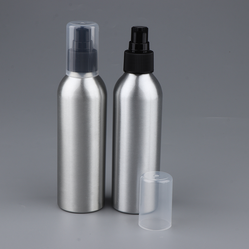 2Pcs Empty Airless Lotion Cream Pump Aluminum Container Cosmetic Bottle Dispenser Travel Containers - 150ml