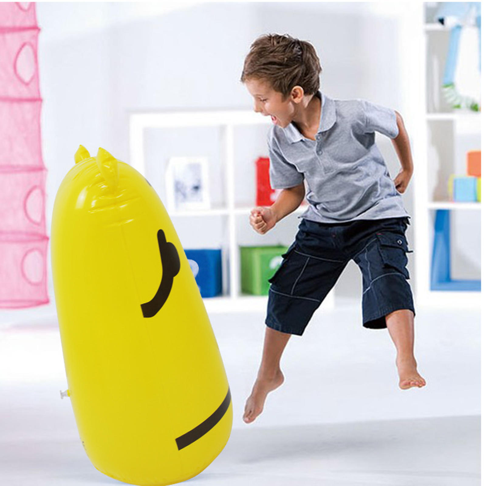 Cartoon Bear Inflatable Kids Exercise Free-Standing Gym Training Sandbag Home Gym Fitness Boxing