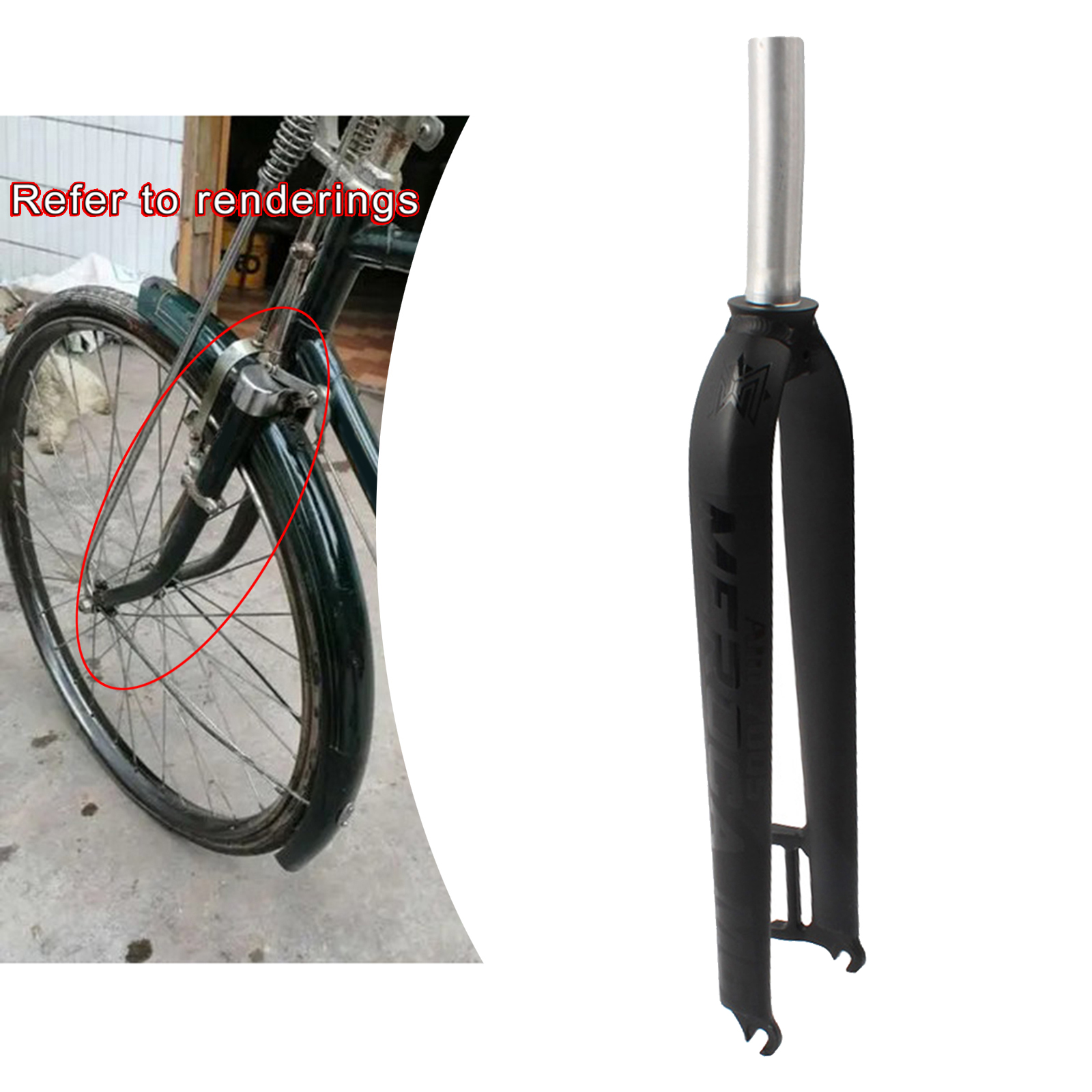 Aluminum Mountain Bike Fork Rigid Disc Brake Bicycle Front Fork28.6mm/1-1/8