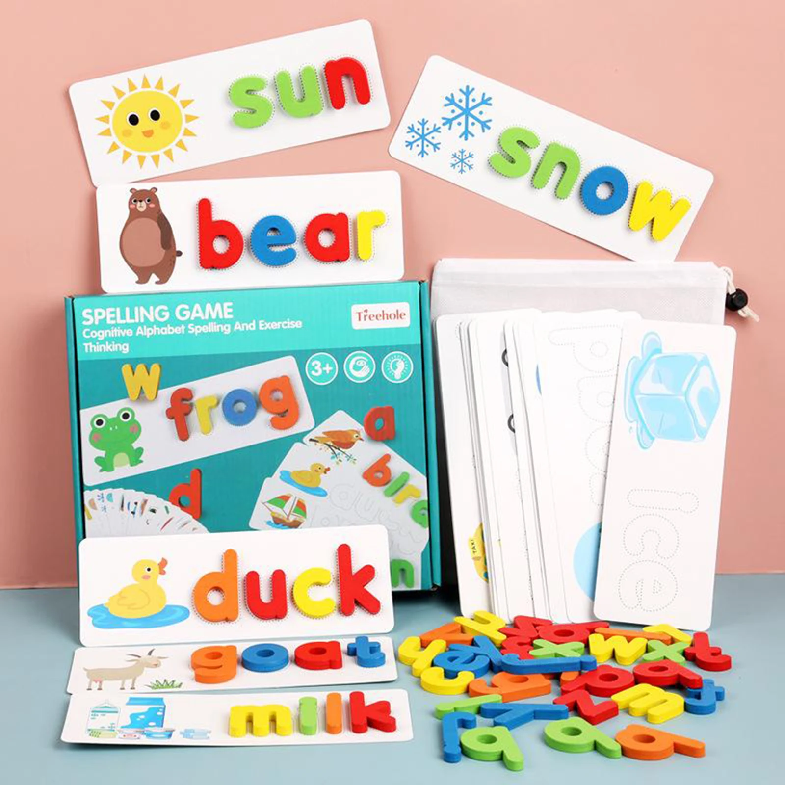 Spelling Learning Toy 52 Lowercase Alphabet Flash Cards Match Letter Games